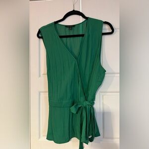 Banana Republic Sleeveless Wrap Top Emerald Green XL